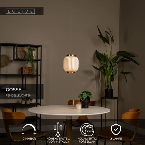 Lucide GOSSE - Pendelleuchten - Ø 19,5 cm - 1xE27 - Weiß - USP